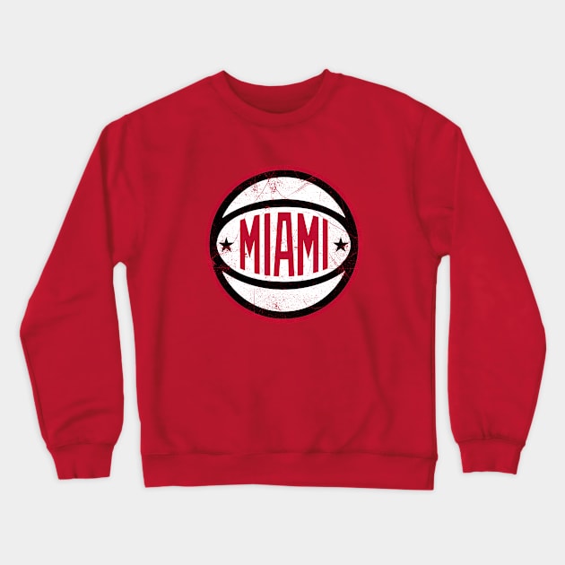 Miami Retro Ball - Red Crewneck Sweatshirt by KFig21